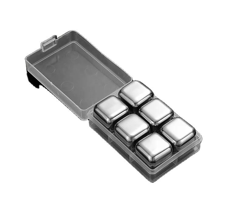 Камни для виски многоразовые из нержавеющей стали 304 2 5*2 5 см 6 шт./упаковка