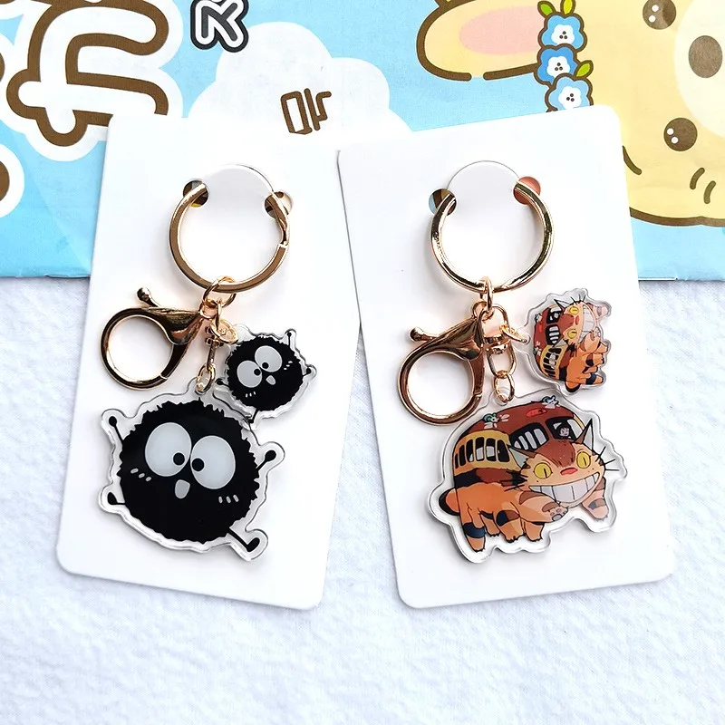 Wholesale key ring backpack pendant cute cartoon anime transparent double sided acrylic keychains
