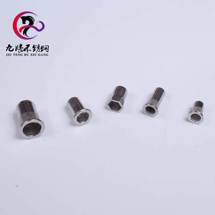 Guangdong Foshan Stainless Steel Hexagon GB17880.5 Knurled Rivet Nut M3 M4 M5 M6 M8 M10 M12 Flat Head Internal Thread Rivet