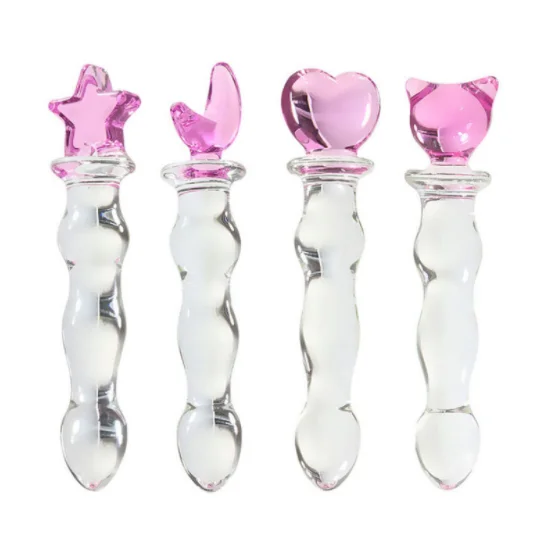 Glass anal plug Female Masturbation Glass Dildo G-spot Anus Stimulation Crystal AV Wand Sexy Stick Glass Butt Plug