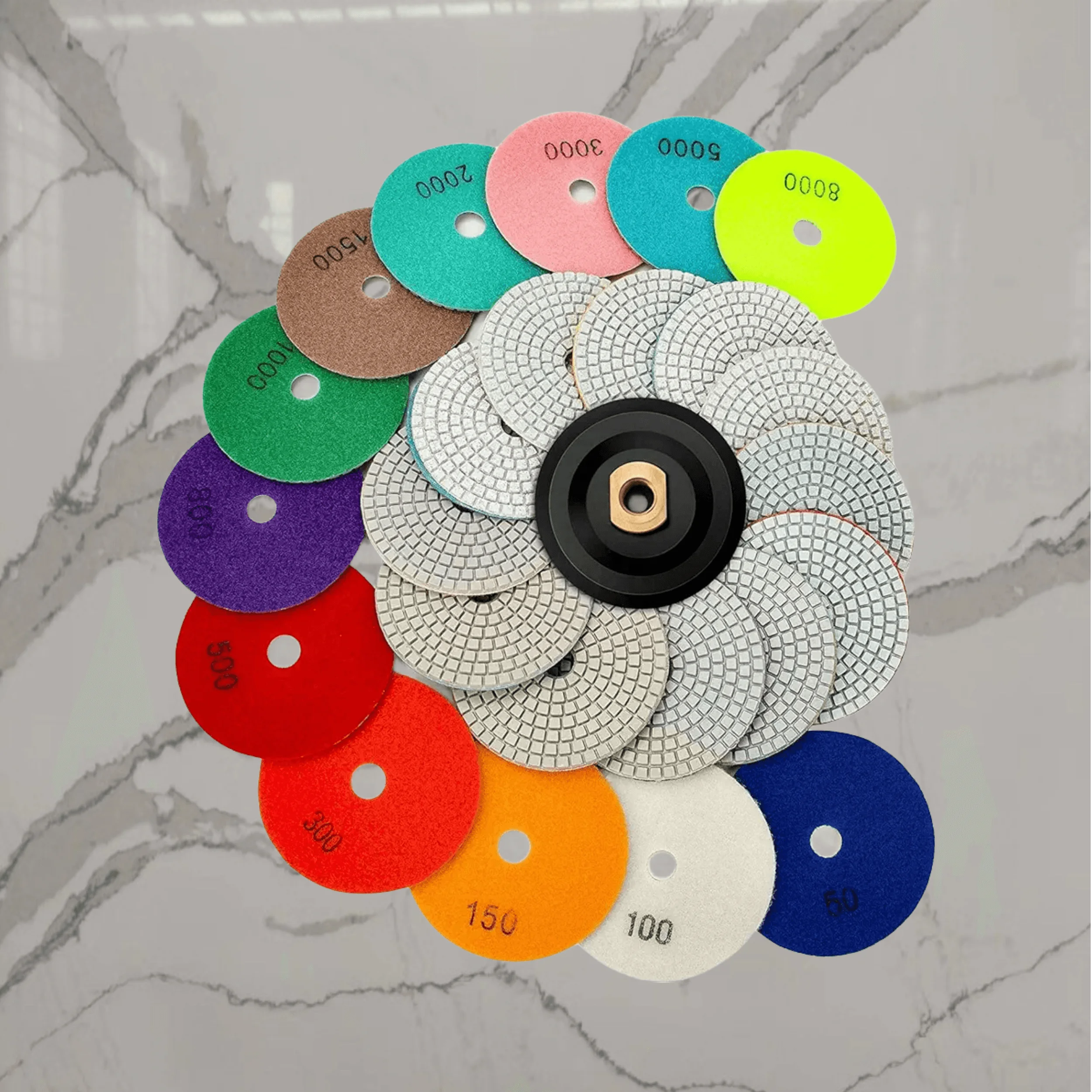 Polish Pad for Drill Grinder Polisher 50-3000 Grit Pads for Granite Marble stone ceramic tiles