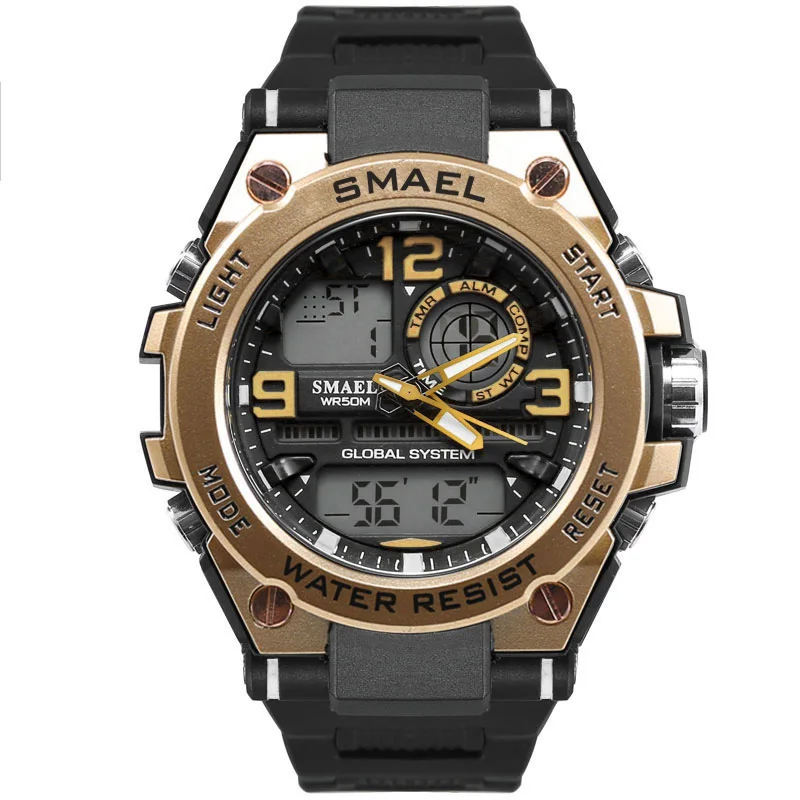 SMAEL 1603  waterproof sports wrist watch plastic watch quartz watch for men