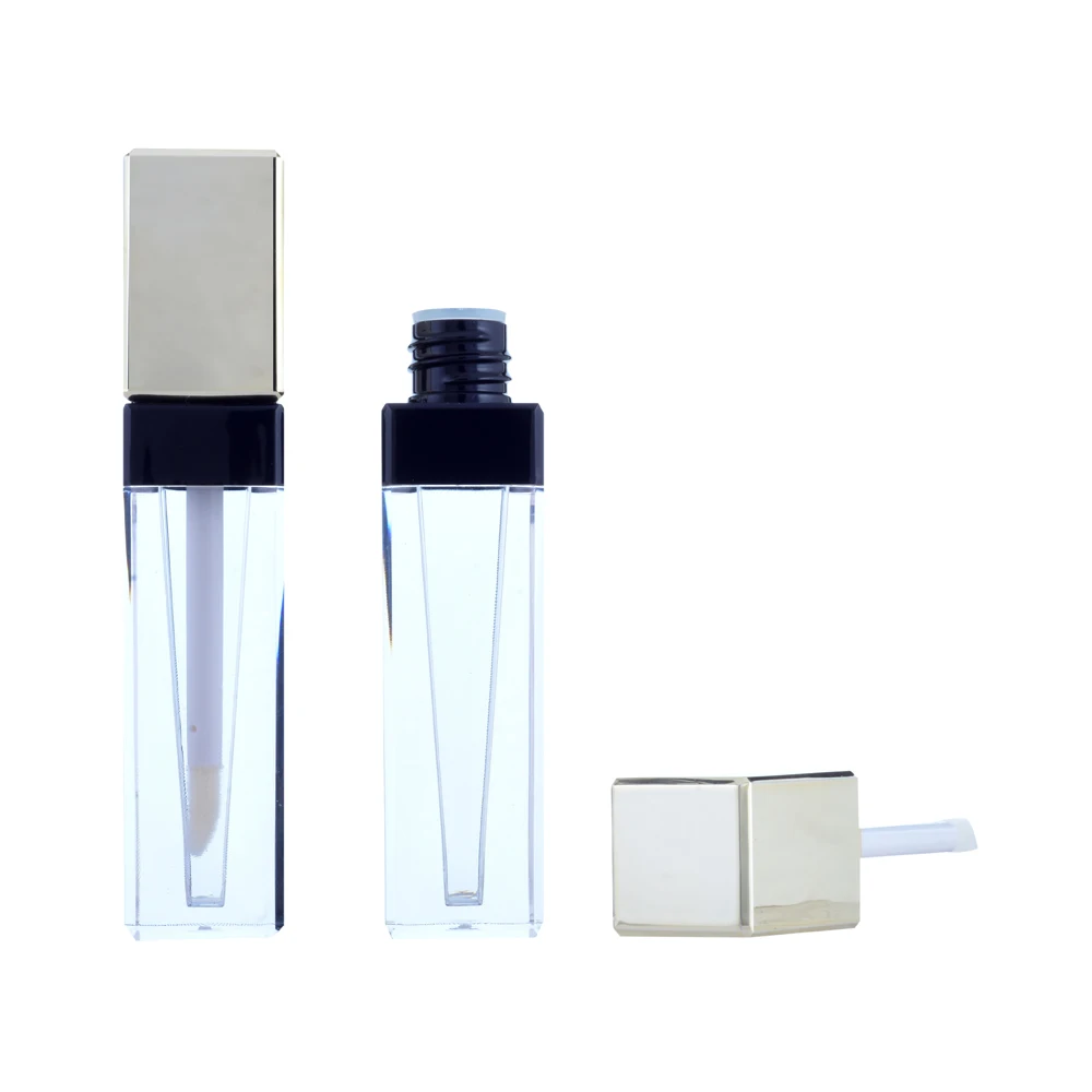 Cosfinity wholesale pink flower lipgloss square 3ml 5ml 10ml containers tubes luxury custom logo bulk private label