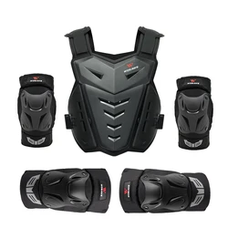 WOSAWE Motorcycle Jacket Body Armor Motocross Chest Back Protector Motocross Off-Road Racing Vest and Motorcycle Knee Protector