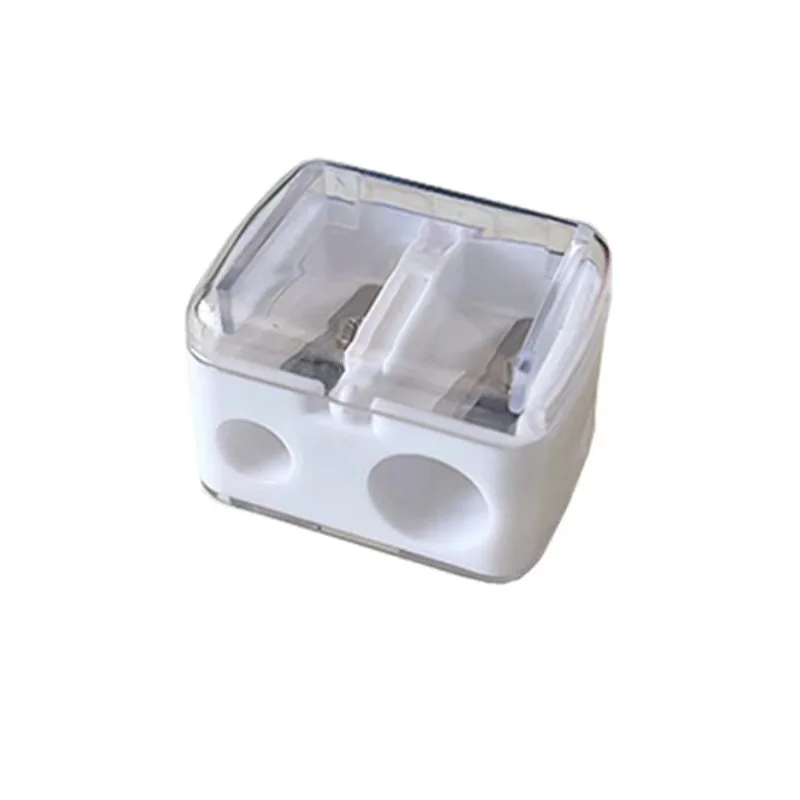 Double-hole Eyebrow pencil sharpener Office Stationery student manual plastic sharpener
