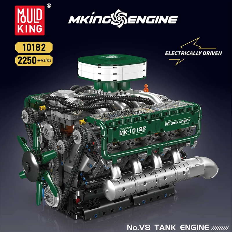 Mould King 10182 Car V8 Tank Engine Creative Toys Model Game Toys Technic Entertainment Model Building Blocks Sets  For Children
