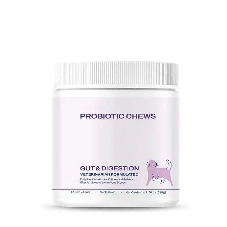 OEM Dog Probiotic Soft Chews Digestive Support Bacillus Coagulans Strain Prebiotics Supplement For s