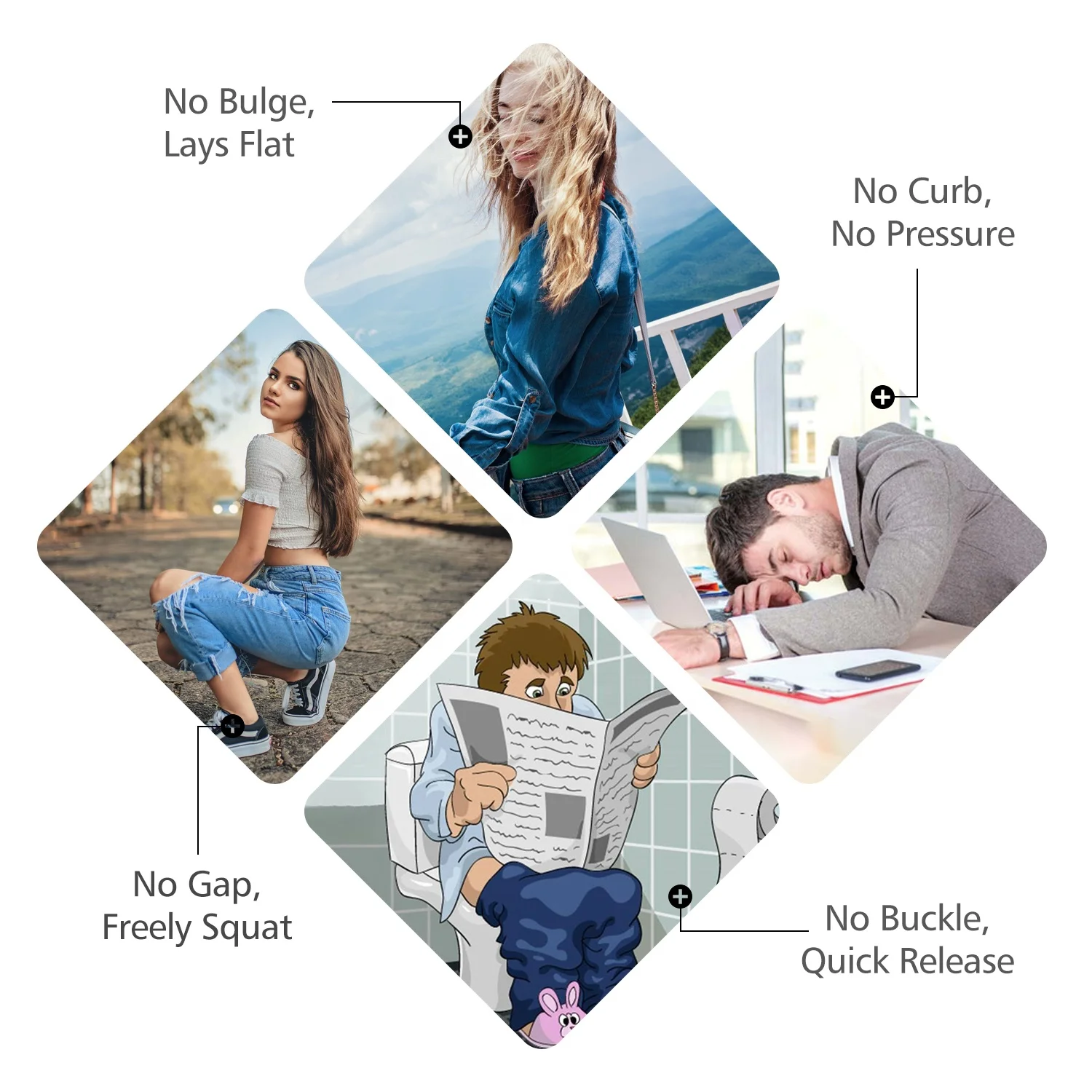 No Buckle Stretch Women Men Elastic Waist Belt Up to 50 Inch Canvas belt Jeans Pants belt