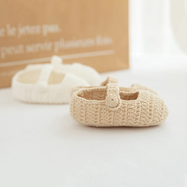 
Drop ship Baby boy hand-knitted crochet shoes soft-soled knitted toddler shoes 
