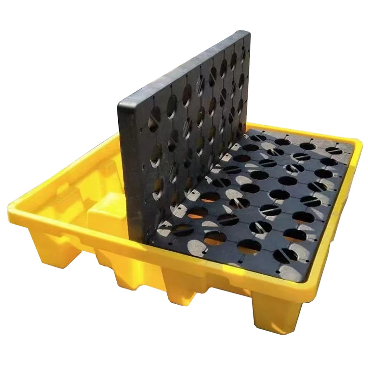 Heavy Duty Anti Spill Pallet 2 Drum 4Drum Anti Spill Ibc For Chemical Industrial Use Spill Containment Oil Pallet