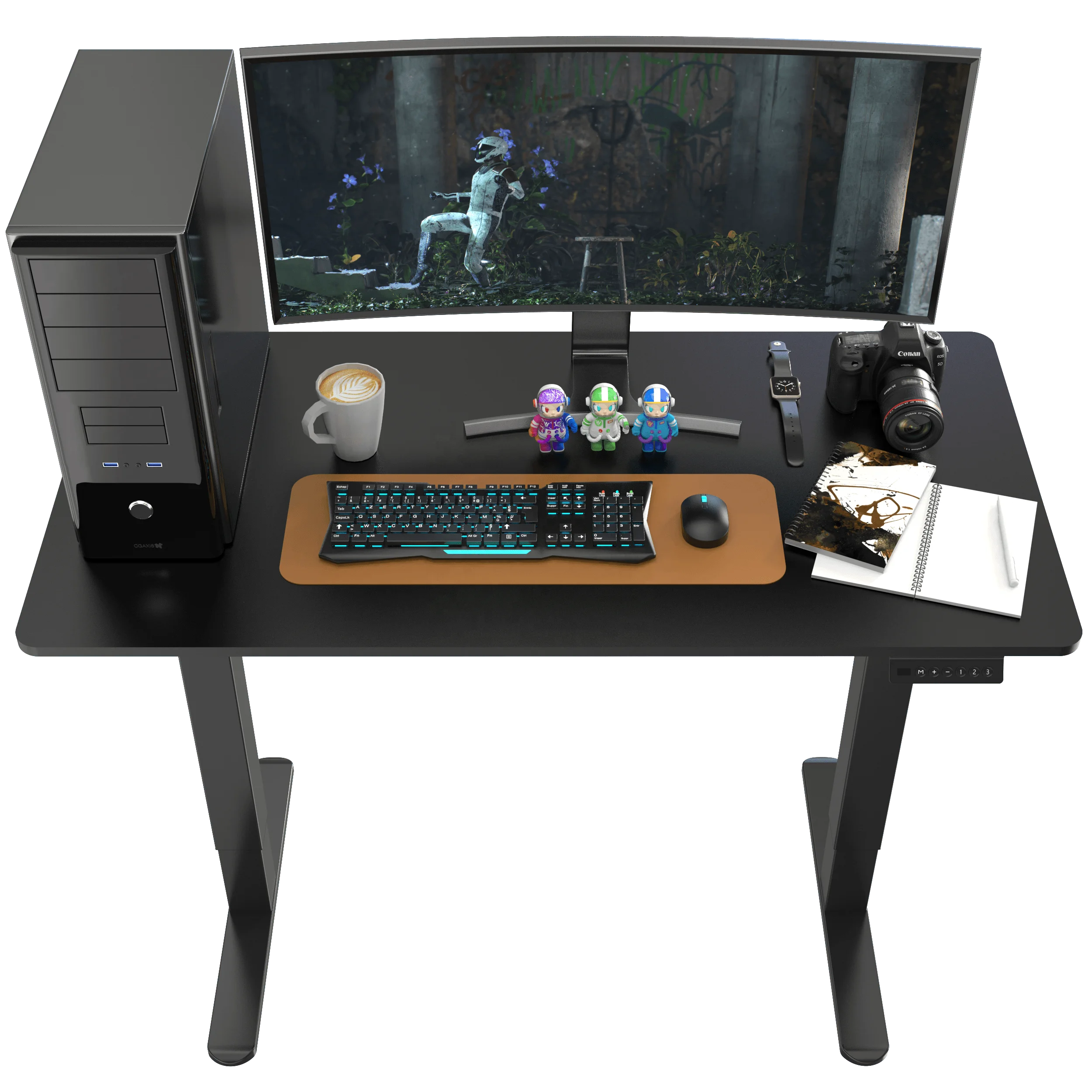 V-mounts office executive desk adjustable height electric table with Collision detection function JSD2-01-1P