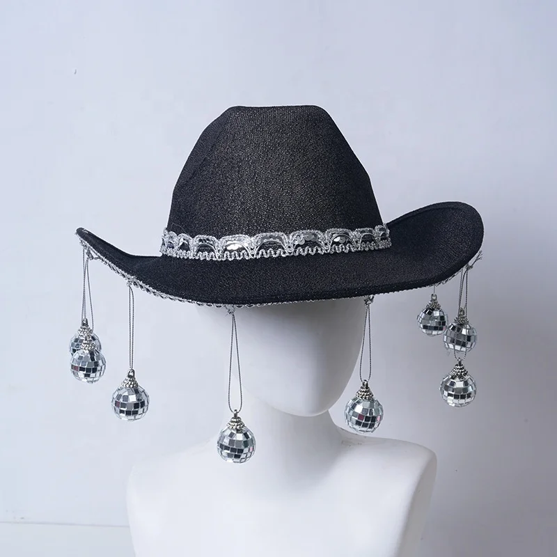Bachelorette Cowgirl Mirror Ball Beyonce Disco Cowboy Hat For Bride Party