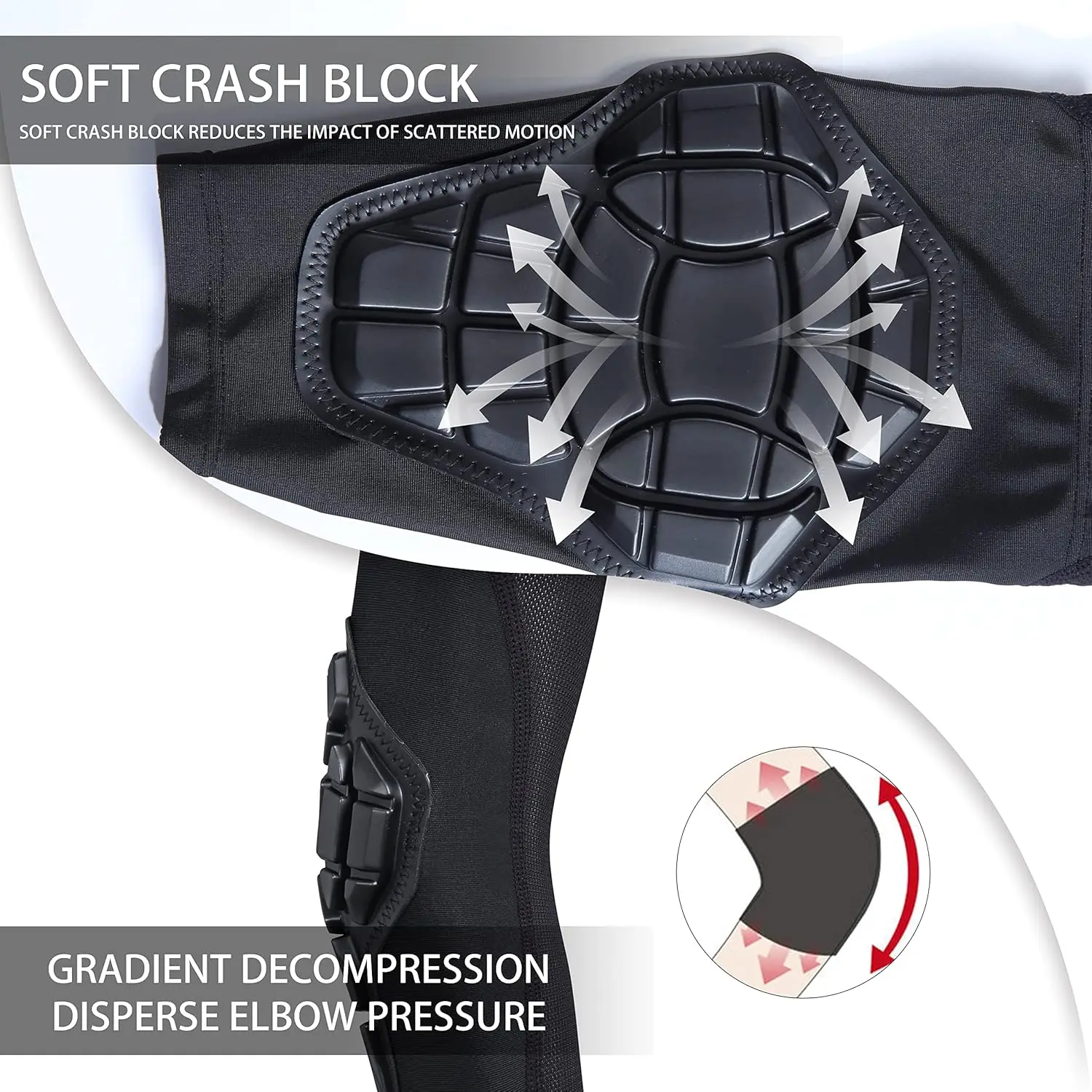 Breathable Mesh Flexible Protective Soft Lightweight Padded Elbow Sleeve and Kneepads for Skiing Skating Snowboarding Unisex