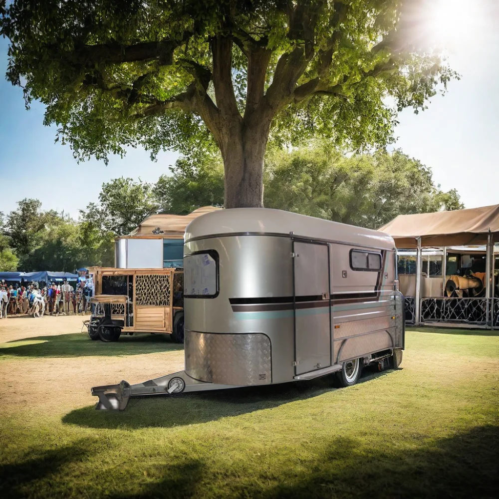 Customized Deluxe Horse Float with Accomdation for 2 horses transportation