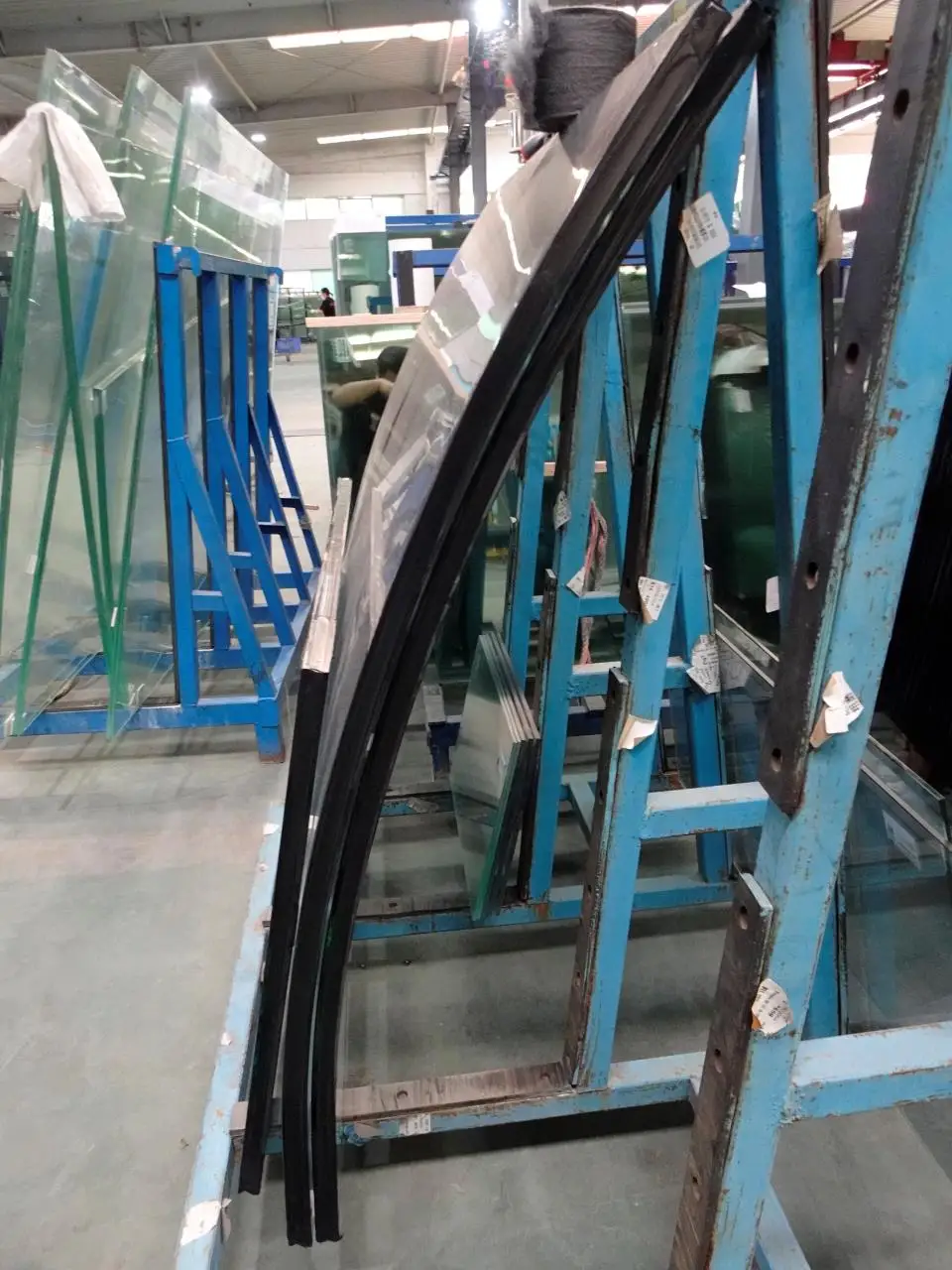 Jumbo size glass Curved tempered building glass for curtain wall elevator