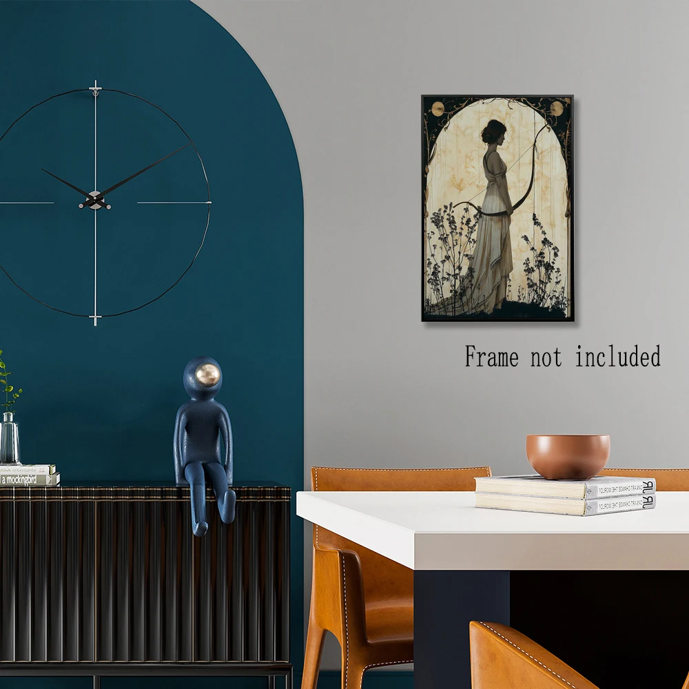Artemis Poster Greek Goddess of Hunting Art Nouveau Style Divine Feminine Home Decor