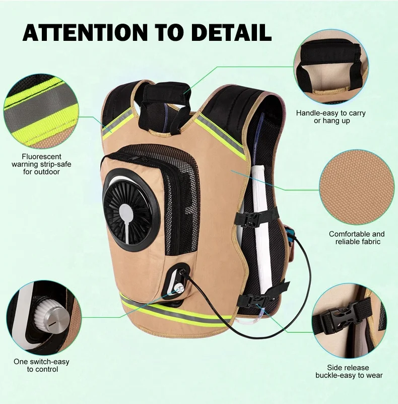 Working in The Heat Jacket Rechargeable Air Conditioning Vest Cool Clothes for Hot Weather with Pockets Jacket