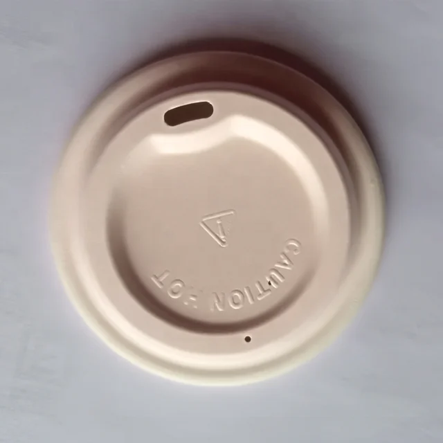 
100% Biodegradable bagasse pulp paper coffee cup lid 