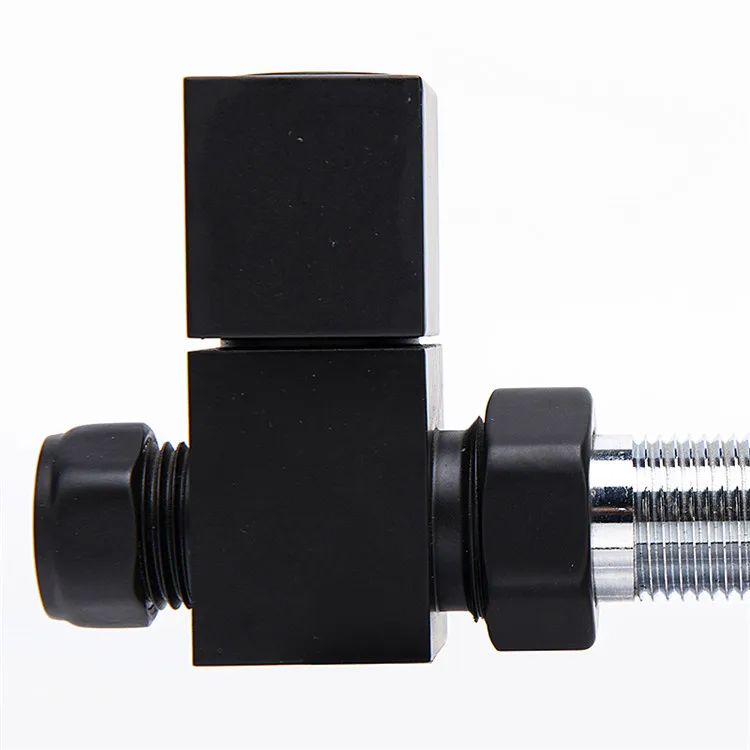 OLDE Hot Selling TRV Straight Thermostatic Valve Brass Radiator Valve Black Towel Radiator Valve