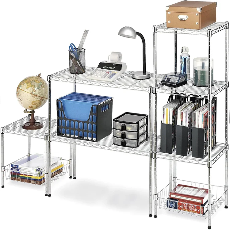 Hot Sale Custom Adjustable Metal Office Powder Coating Storage Metal Wire Shelving Storage Rack