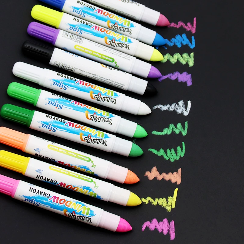 Sipa CN010 glass mirror car window crayon easy wipe off crayon art marker for kids