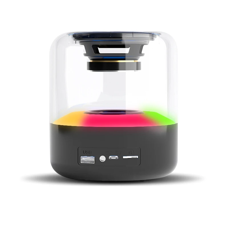 Best Seller Portable Outdoors  Portable Speaker  Transparent Crystal Lamp Glass Subwoofer Wireless Speaker