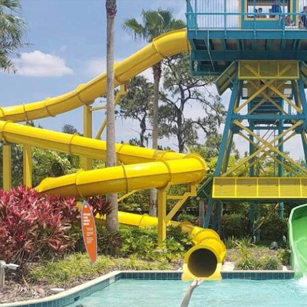 Used Fiberglass Water Slide for Sale Swimming Pool Outdoor Spiral Slides