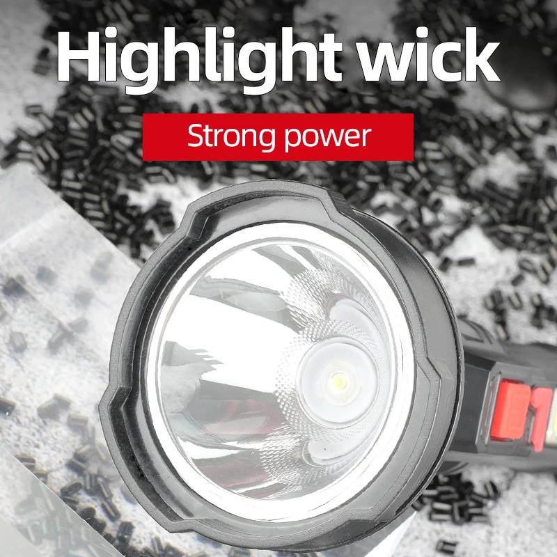 Powerful Led Flashlight With rechargeable Side Light For Hunting and Camping Led Flashlights