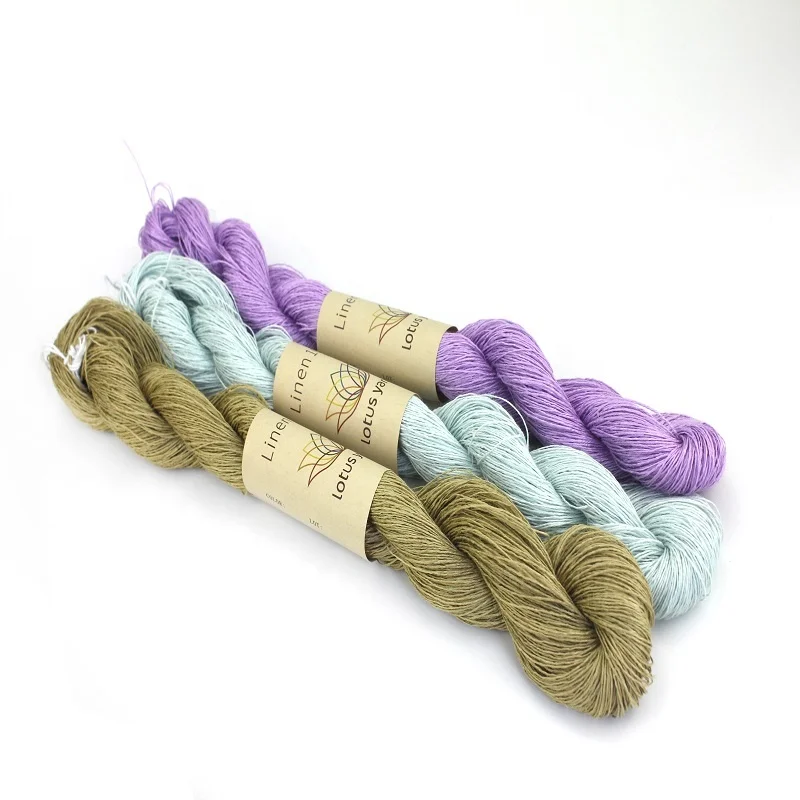  Lotus Yarn 100% льняная пряжа крашеная вязальная для вязания