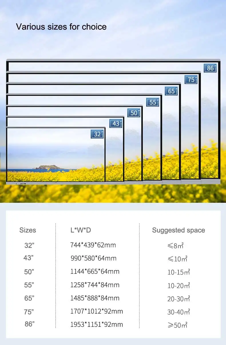 PI1081 умная плоская панель 3D динамик беспроводная интерактивная доска 4K сенсорный экран монитор для ТВ-конференций все в одном