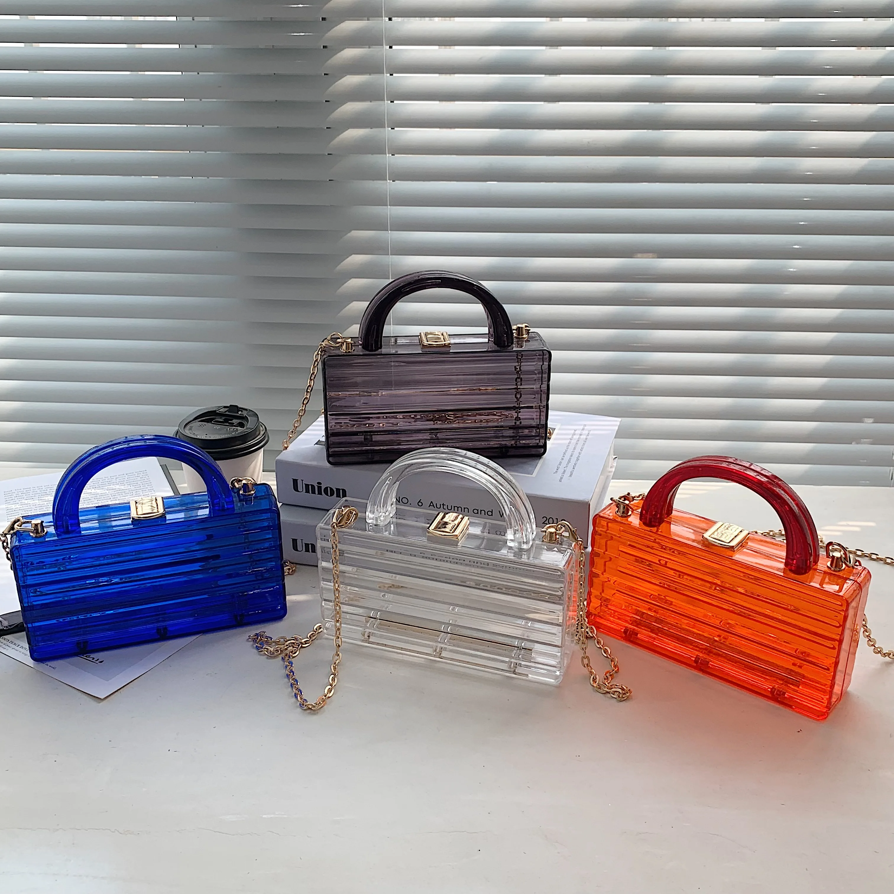 High Quality 2021 Transparent Acrylic Purse for Women Box Evening Bags Clear Handbags