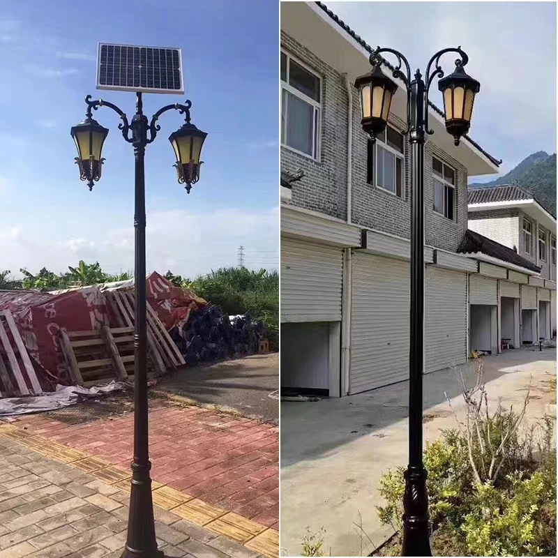 Customized 4~8 Meter Outdoor Classic Waterproof Led Garden Light Antique Street Light Garden Lamp Post and Poles Aluminum AC 90