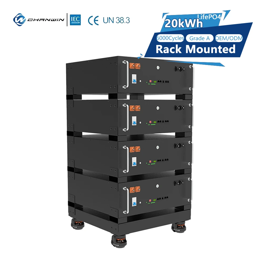 Rack Mounted Lifepo4 Lithium-Ion Battery 48 V 400A 200Ah 5Kwh 10Kwh 20Kwh Solar Energy Storage Battery Large