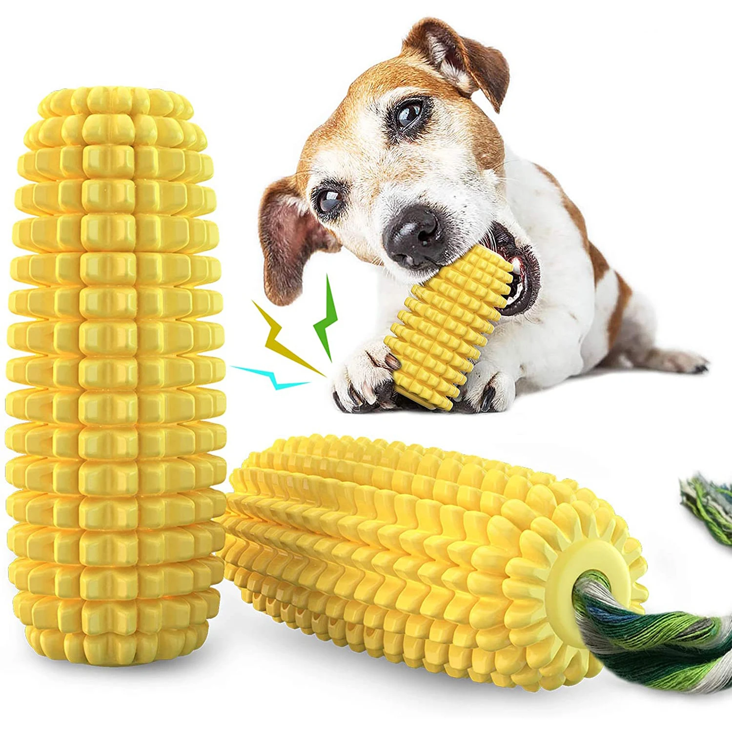 Puppy Teeth Chew Corn Stick Toy Inderstructible Tough Durable Squeaksy Interactive Dog Toy