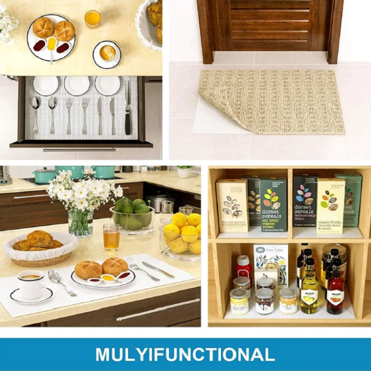 Customized size mult-functional Silicone anti slip mat mesh Under the carpet or under the sheets or on the dining table