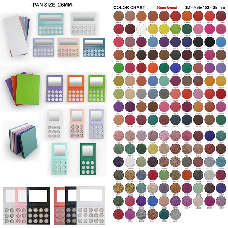 Empty Pick Your Own Colors Makeup Custom Private Label Eyeshadow Palette