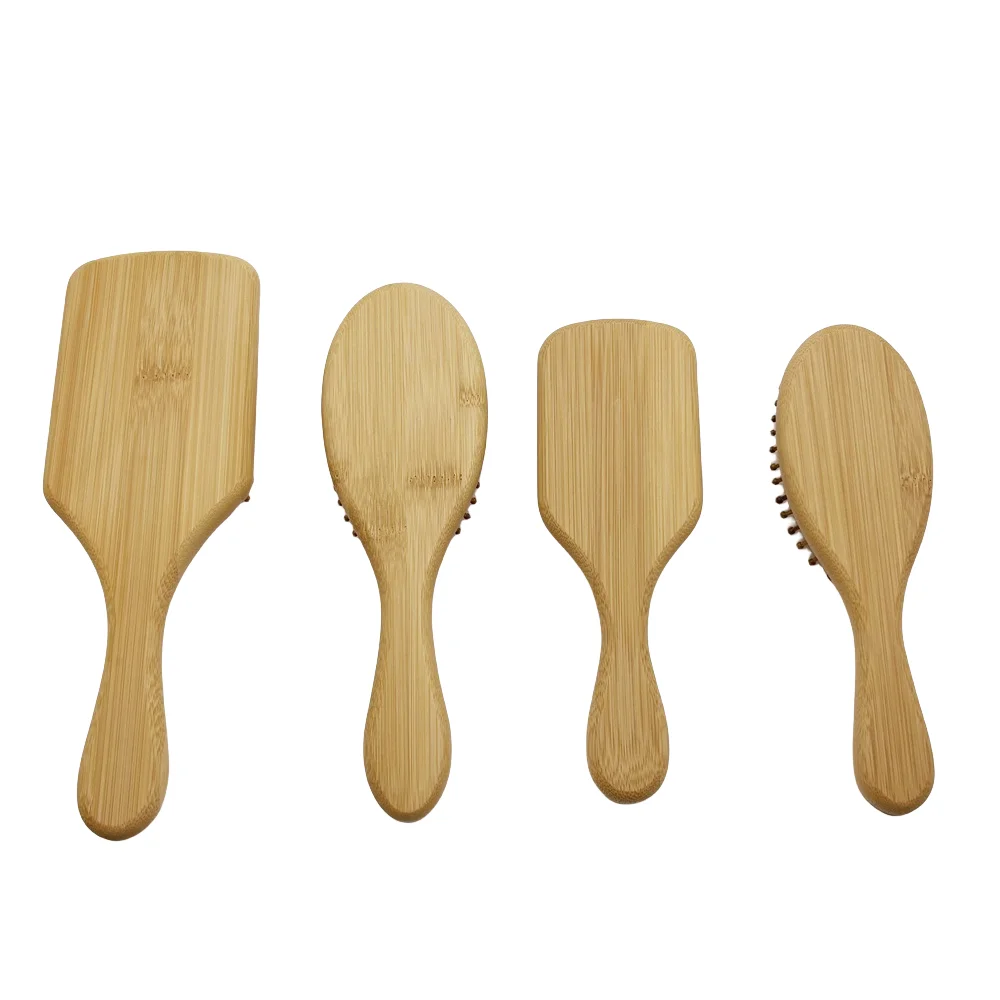 Ladies wooden Bamboo Brush Set Massage Hair Balloon Brush Airbag Comb Head Massage Large Plate Comb Customized Package