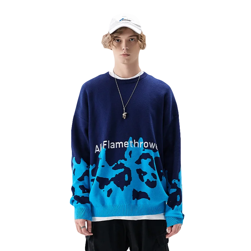 DiZNEW  O Neck Long Sleeve Grey Color Block Zip Up Men Cardigan Sweater For Men Fabric Sweater Woven Coat Pet Plus Size Sweater