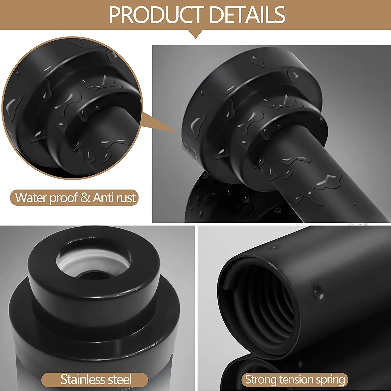 Factory Price hot sale Stainless steel expandable window flexible straight shower curtain rod tension no drill