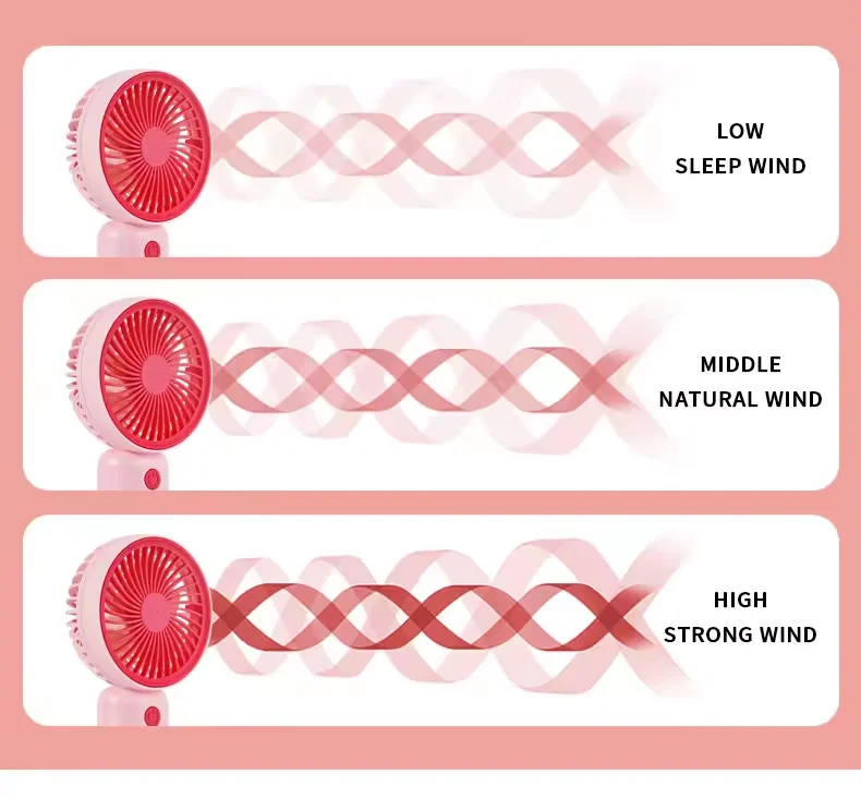 High Quality Modern Customized Small Electric Fans Home Latest Rechargeable Handheld Electric Fan