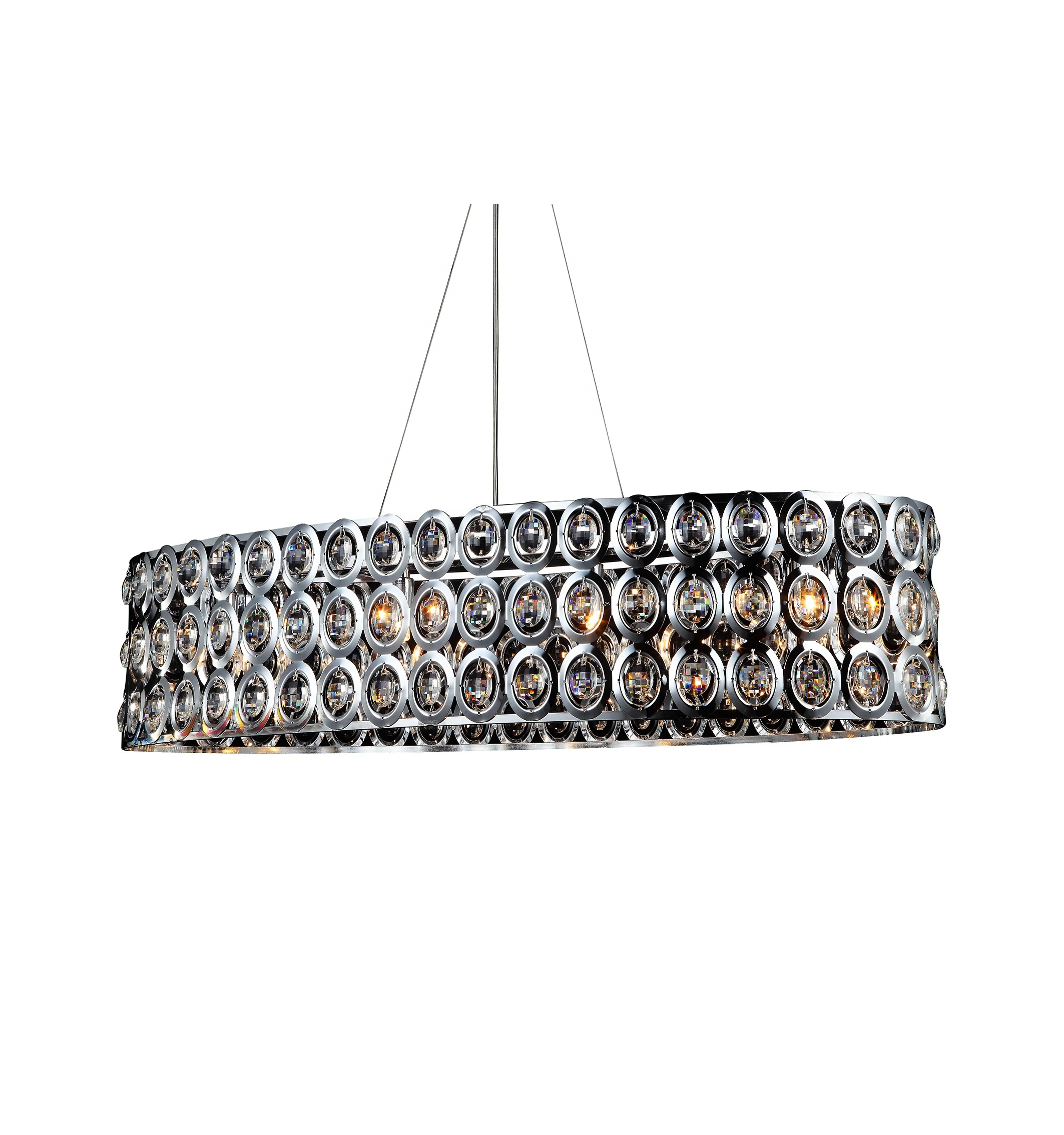 nordic chinese crystal floral globe linear round led pendant chandelier light modern
