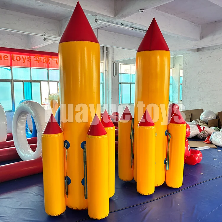 HUAYUE Factory Price Team Building Games Inflatable Rockets Inflatable Fun Games Props for kids and adults outdoor/indoor play