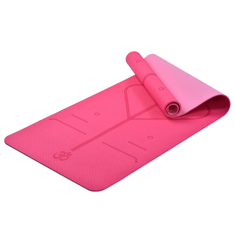 Popular High Quality 72'*24'*1/4 inch Big for Fitness Pilates Beige White Light Pink Double Color TPE Yoga mat