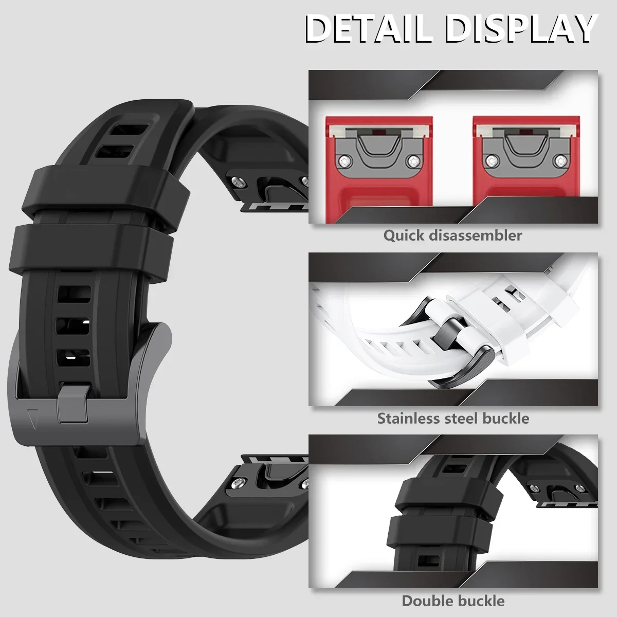 Силиконовый браслет 22 мм 26 ремешок для Garmin Fenix 7 7x5Plus 6XPro Enduro 2 Band Epix Gen предшественник 965 QuickFit