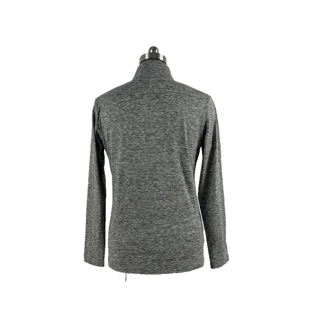 Horse Riding Grey Melange 88% Polyester 12% Elastane Base Layer Women Long Sleeve Equestrian Shirts