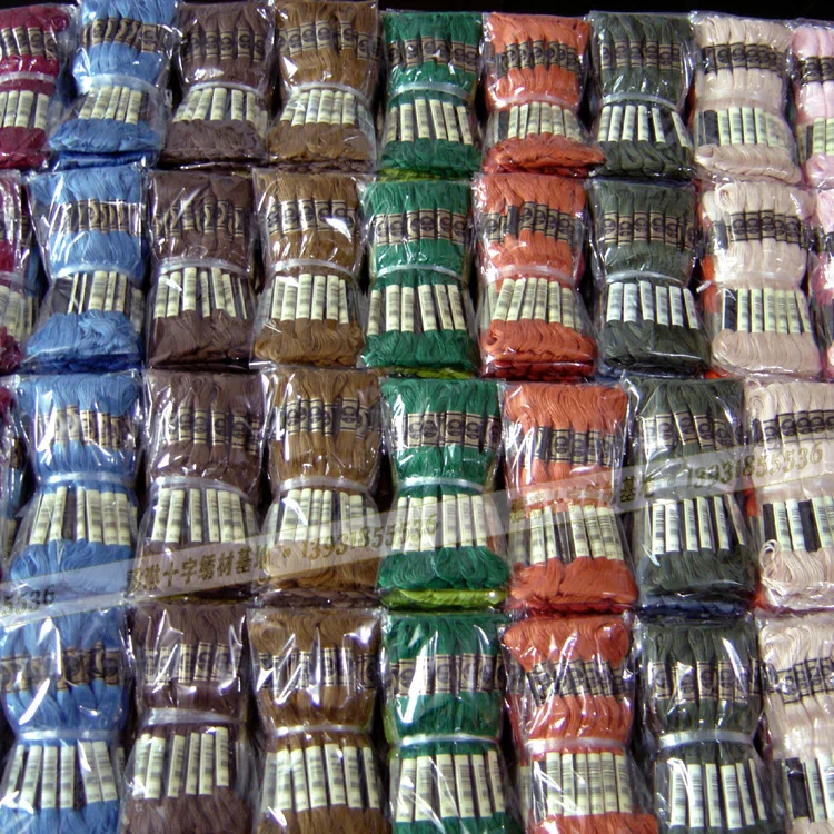 R нитки для вышивки крестиком 447 DMC, цветные поставщики в Китае