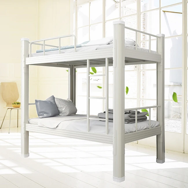 Heavy-Duty 2-Layer Metal Bunk Bed Double Deck Steel Bed with Elegant Castello Design for Home or Apartment Bedroom Furniture