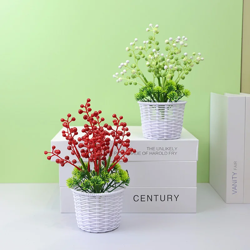 New Pe Green desktop bulk wholesale artificial plant eucalyptus cement pot luxurious home layout office