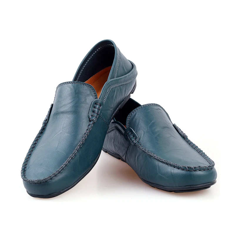 High quality New design genuine cow leather breathable insole soft rubber outsole leather casual shoes for men loafer