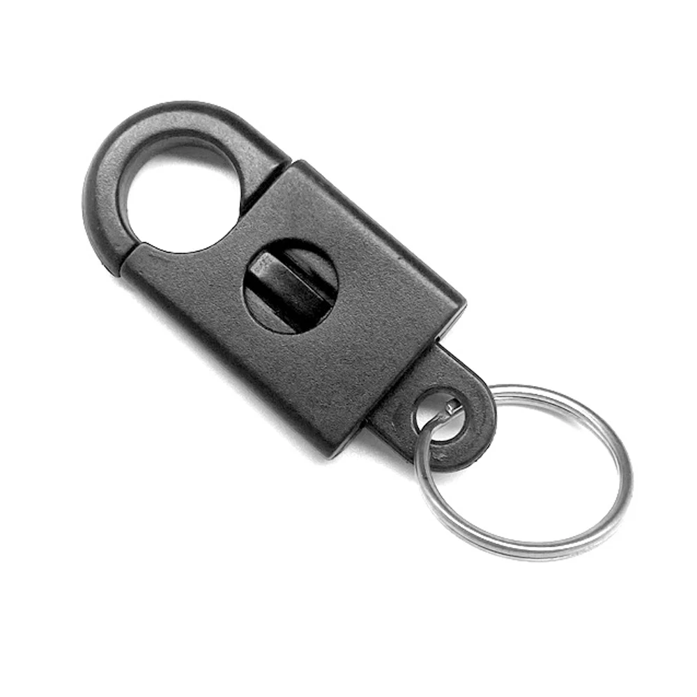 POM Black Plastic Keychain Snap Hooks with Key Rings Plastic Key snap hook keychain Stainless Steel Buckles